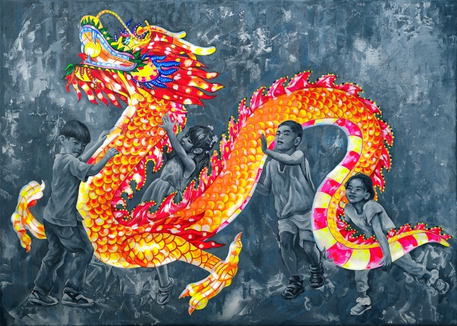Painting for sale online - Chinese lanterns Dragon