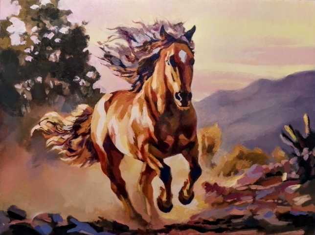 Painting for sale online - Sunset gold