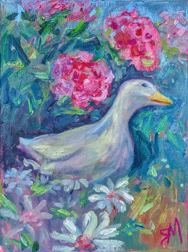 Painting for sale online - In the shade of hydrangeas