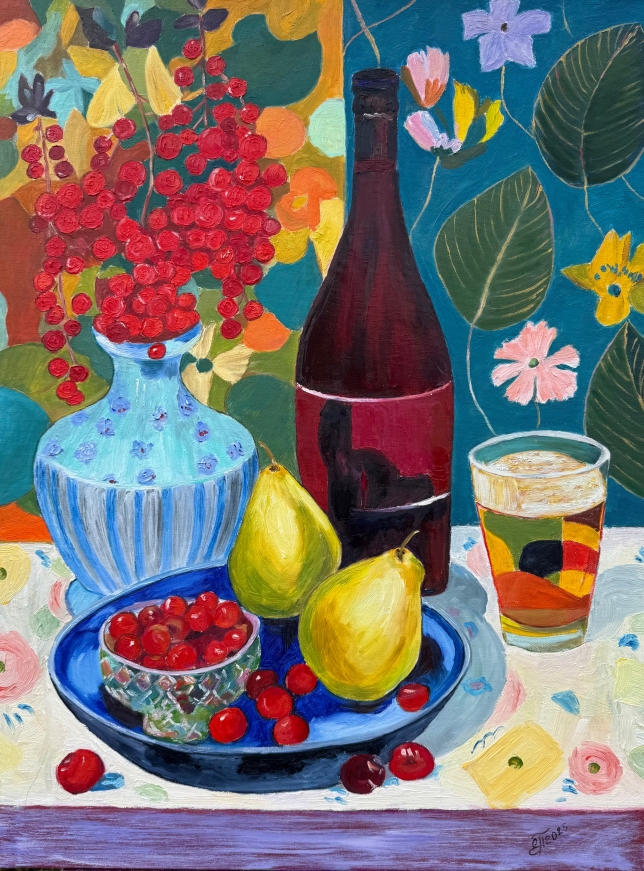 Painting for sale online - Viburnum and pears