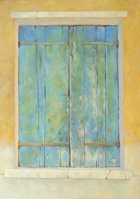 Painting for sale online - Once a turquoise window