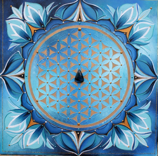 Painting for sale online -  Flower of life and the vishuddha chakra