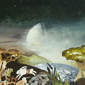 Painting for sale online - Night on a forest lake
