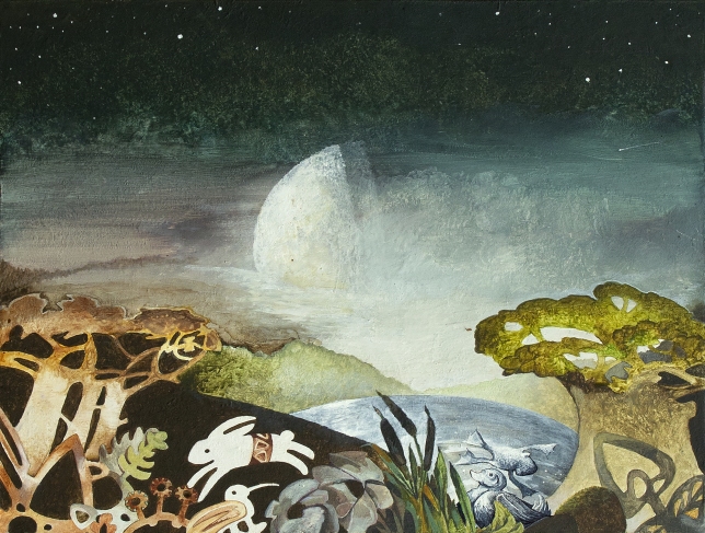 Painting for sale online - Night on a forest lake