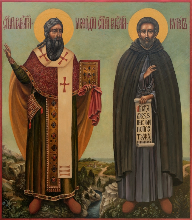 Painting for sale online - Icon of Saints Methodius and Cyril