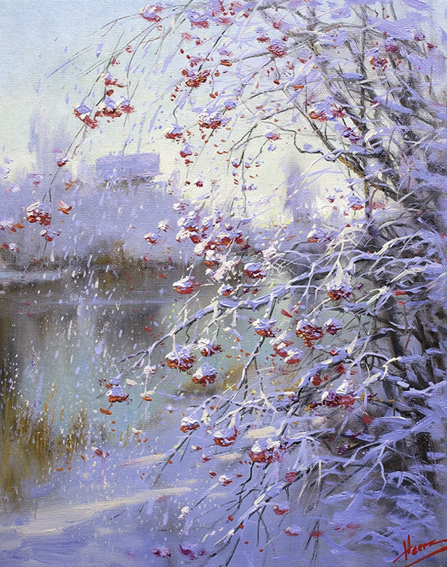 Painting for sale online - First Snow. Rowan.