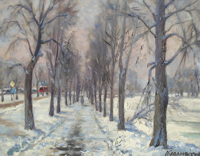 Painting for sale online - Winter Alley in Izmailovo