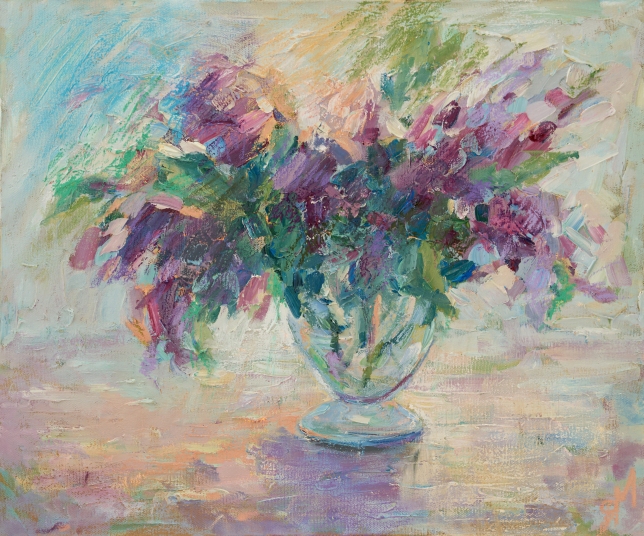 Painting for sale online - Lilacs in a vase
