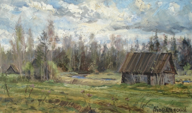 Painting for sale online - Spring, Village Baths