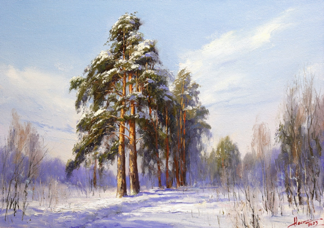 Painting for sale online - Pine trees