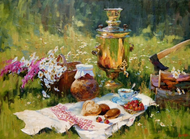 Painting for sale online - Strawberry tea
