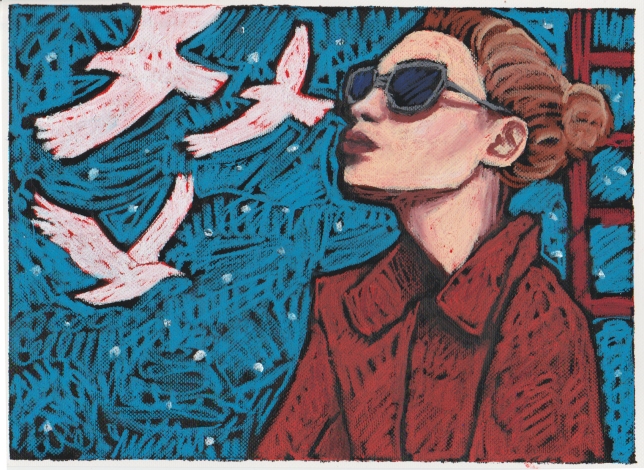 Painting for sale online - Freedom pigeons