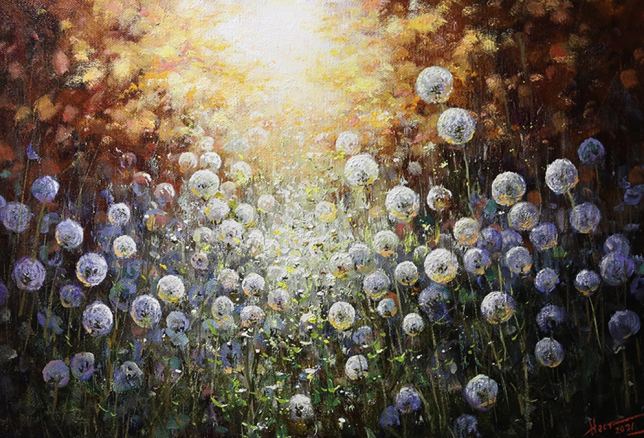 Painting for sale online - Dandelions