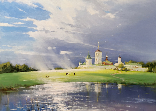 Painting for sale online - Nikolo-Peshnoshsky Monastery. After the rain.