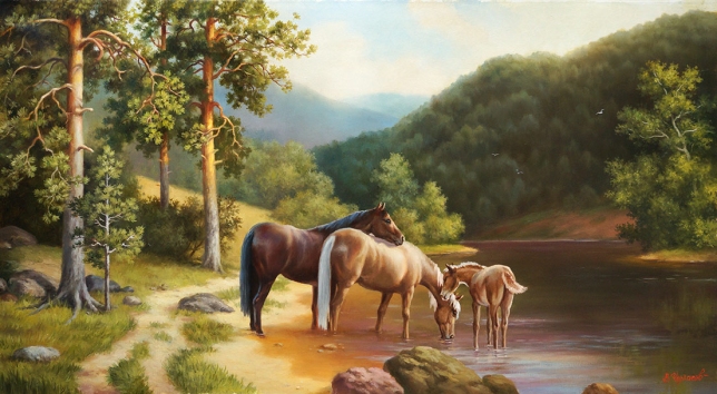 Painting for sale online - At the watering hole