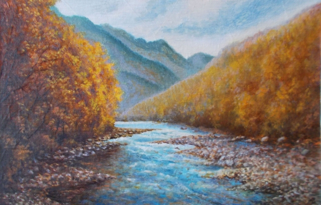 Painting for sale online - Autumn in the Altai Mountains