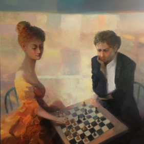 Painting for sale online - A game of chess
