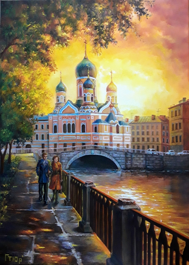 Painting for sale online - St Isidore Church in Saint Petersburg