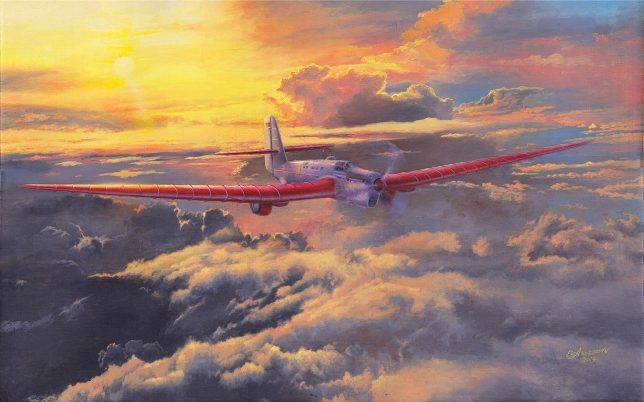 Painting for sale online - ANT-25 over the North Pole