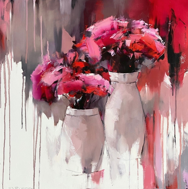 Painting for sale online - Red flowers