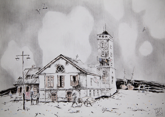 Painting for sale online - Church of the Seabirds