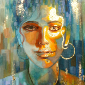 Painting for sale online - Girl - night