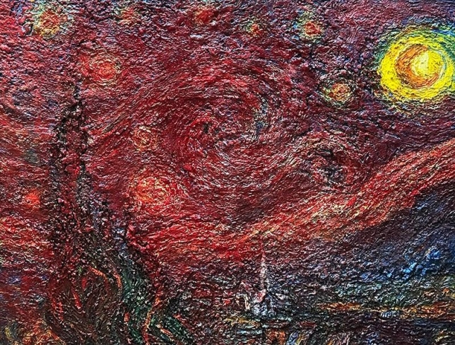 Painting for sale online - The Secret Night. Based on Van Gogh's work