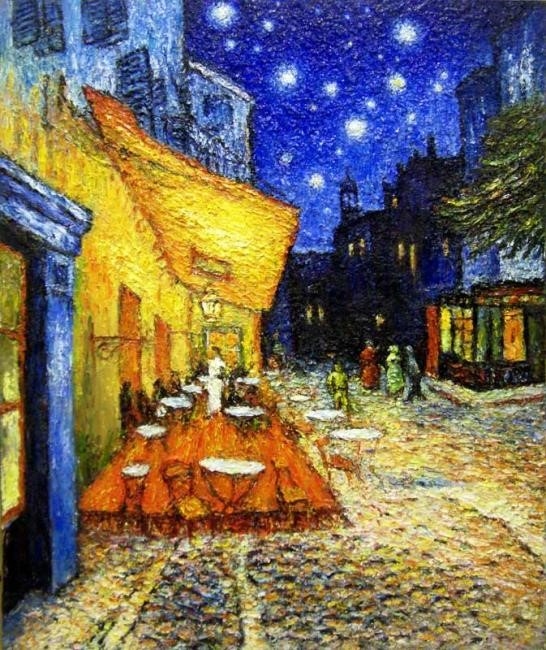 Painting for sale online - Cafe Terrace at Night. Van Gogh (free copy)