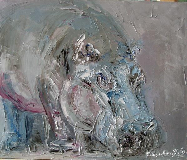Painting for sale online - Hippopotamus