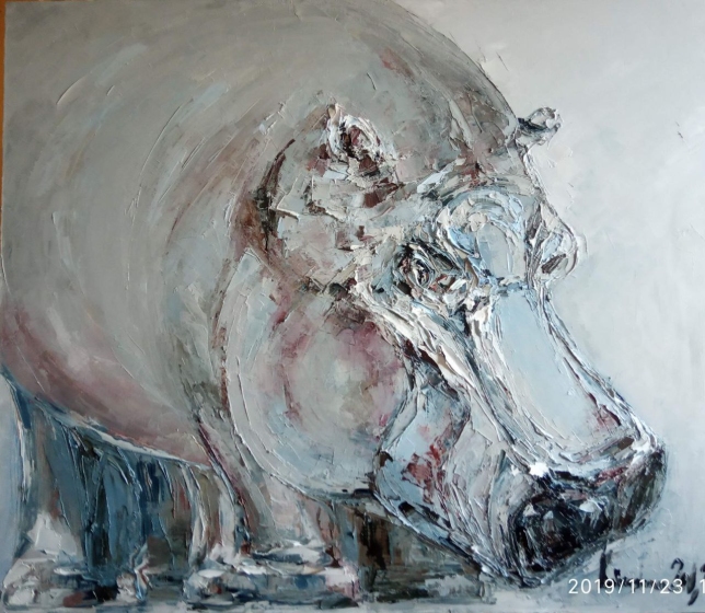 Painting for sale online - Hippopotamus