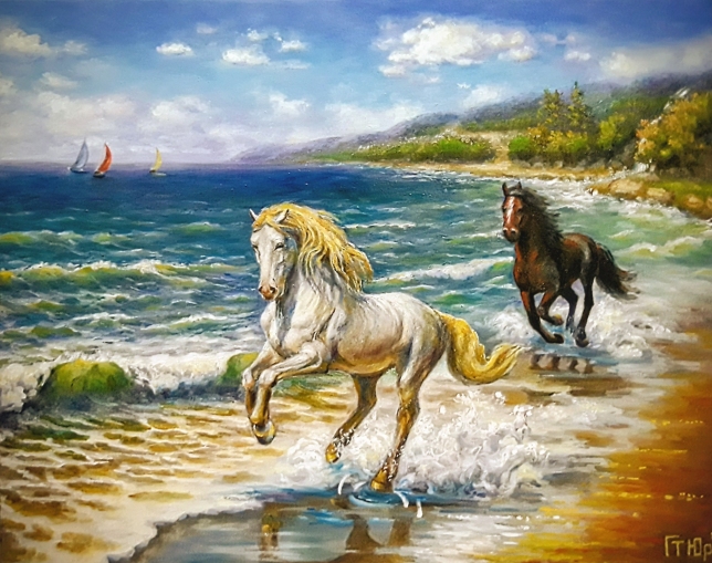 Painting for sale online - The White Horse and the Black