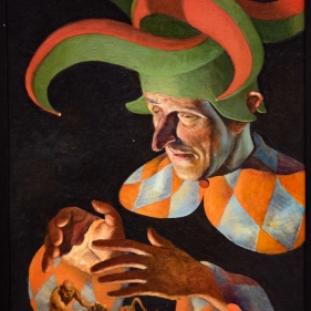 Painting for sale online - The clown with the lion