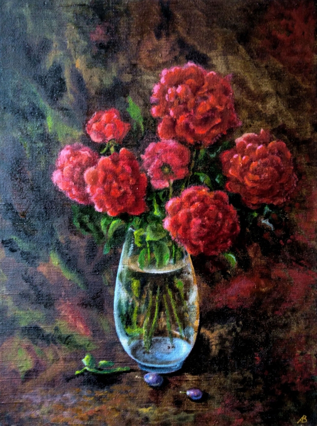 Painting for sale online - The Last Autumn Roses