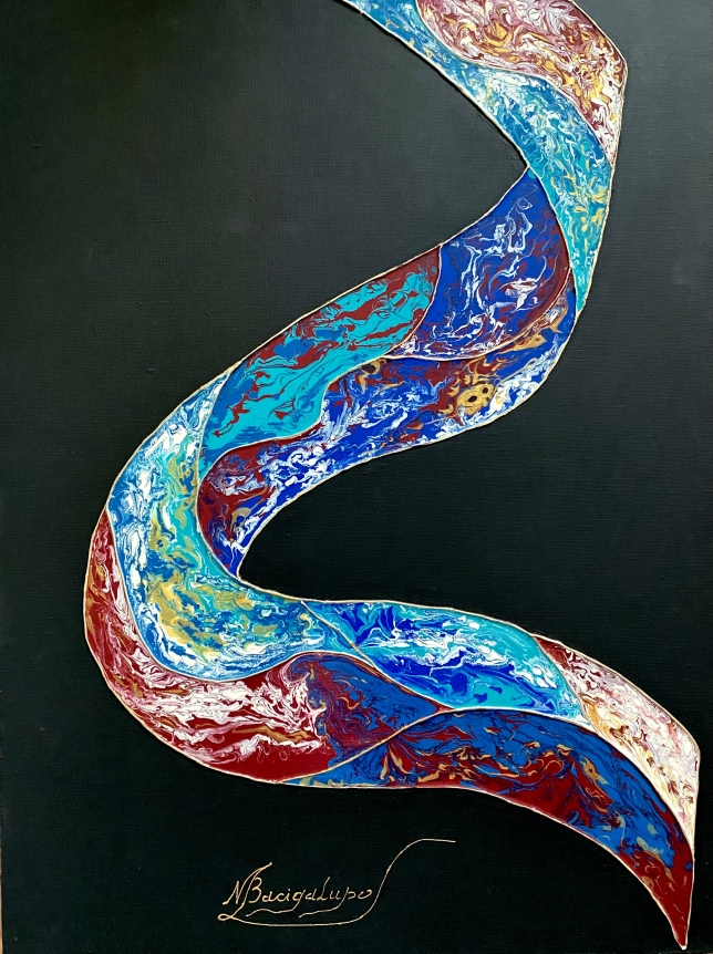 Painting for sale online - Diptych, Stream