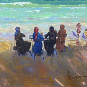 Painting for sale online - Arab women on the shore