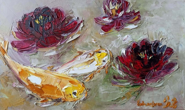Painting for sale online - Mandarin Koi