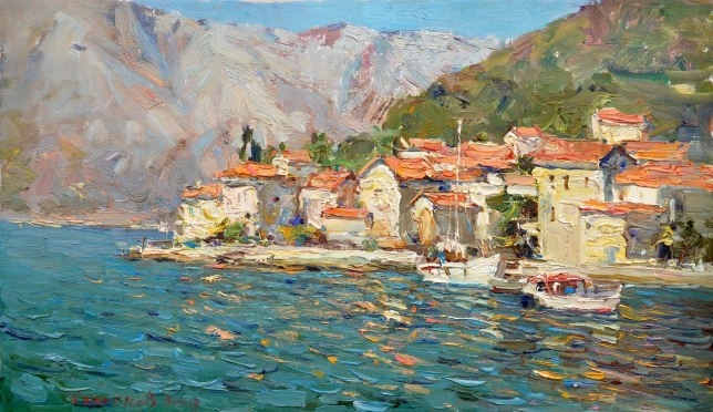 Painting for sale online - City by the sea