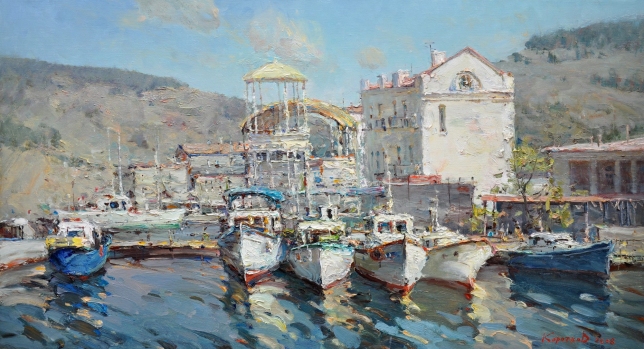 Painting for sale online - Balaklava. Boat station