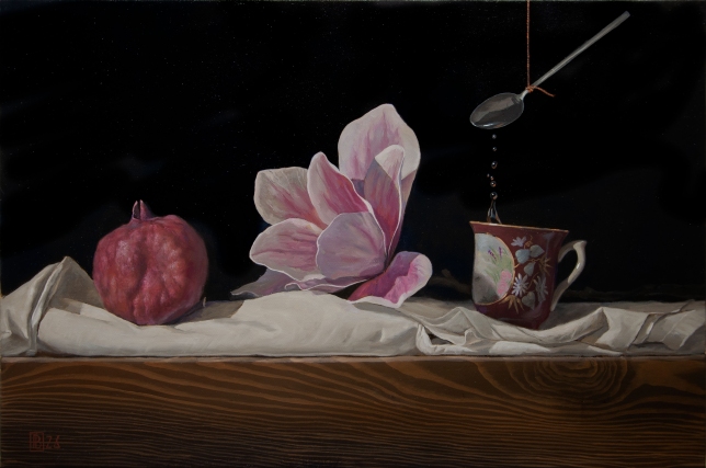 Painting for sale online - Red thread