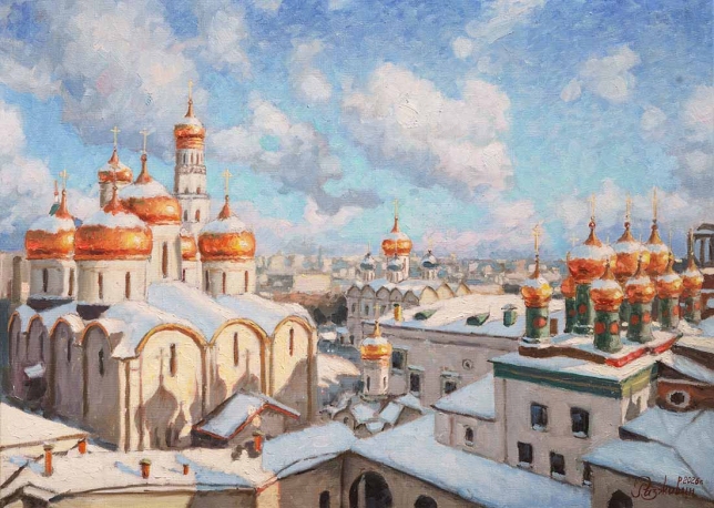 Painting for sale online - The Golden Domes of Moscow