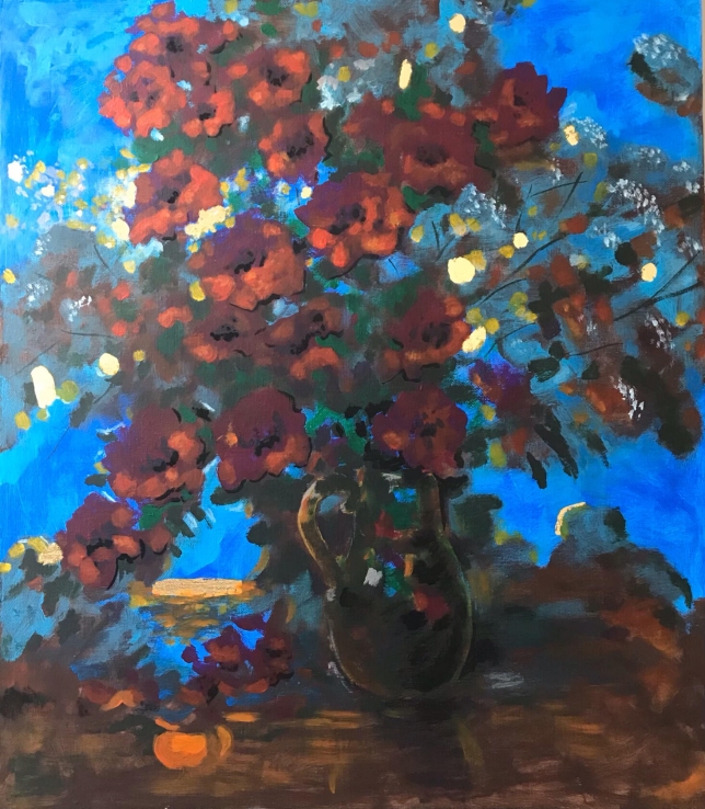 Painting for sale online - Bouquet in the moonlight