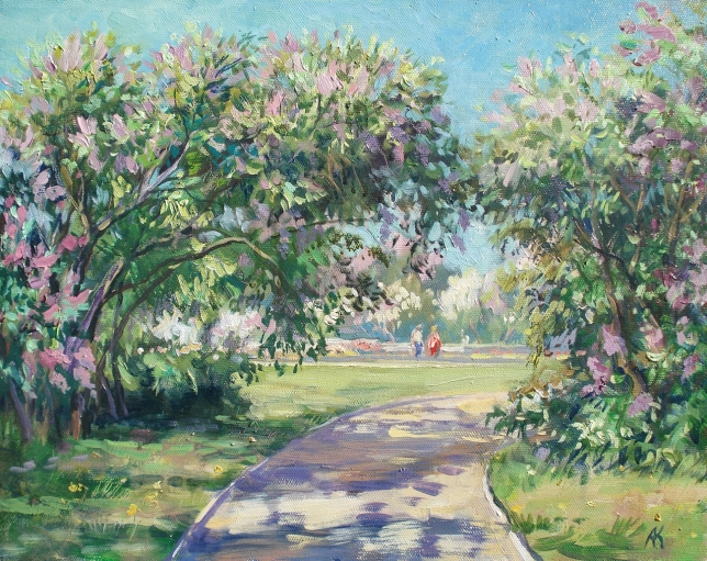 Painting for sale online - Spring in the Lilac Garden
