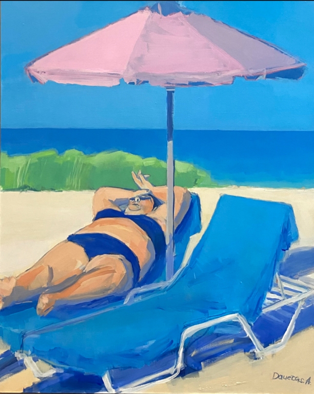 Painting for sale online - Pink umbrella