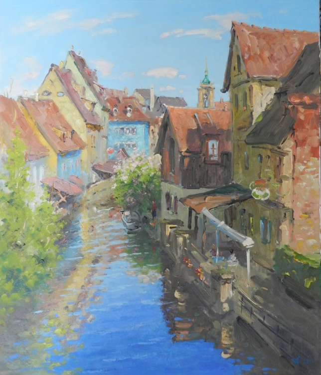Painting for sale online - Canal in Kolmar.