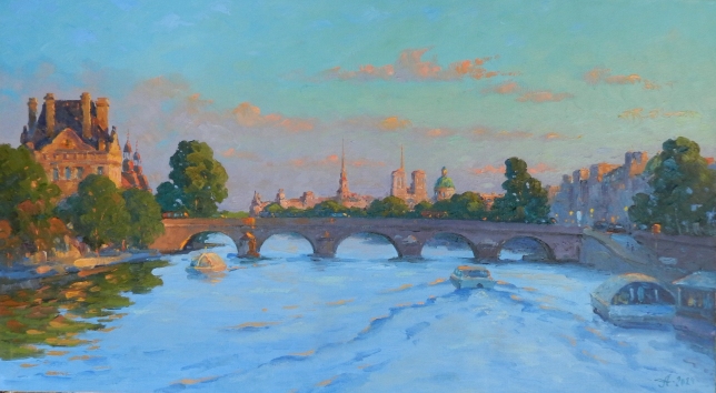 Painting for sale online - Evening on the Seine.
