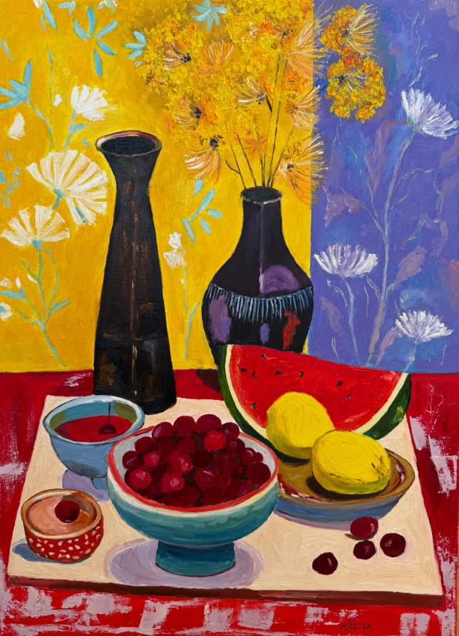 Painting for sale online - Watermelon and cherry jam