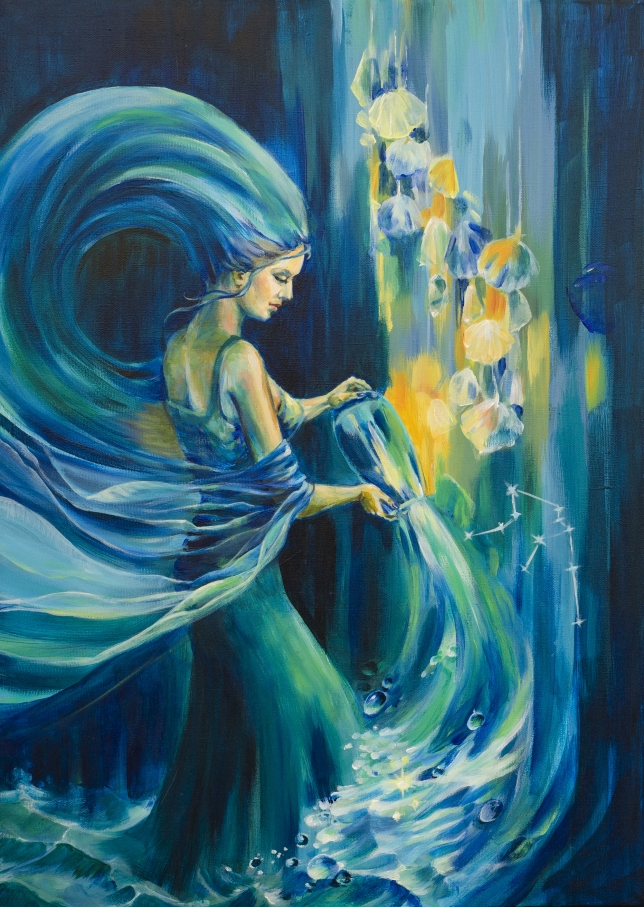 Painting for sale online - Aquarius zodiac sign