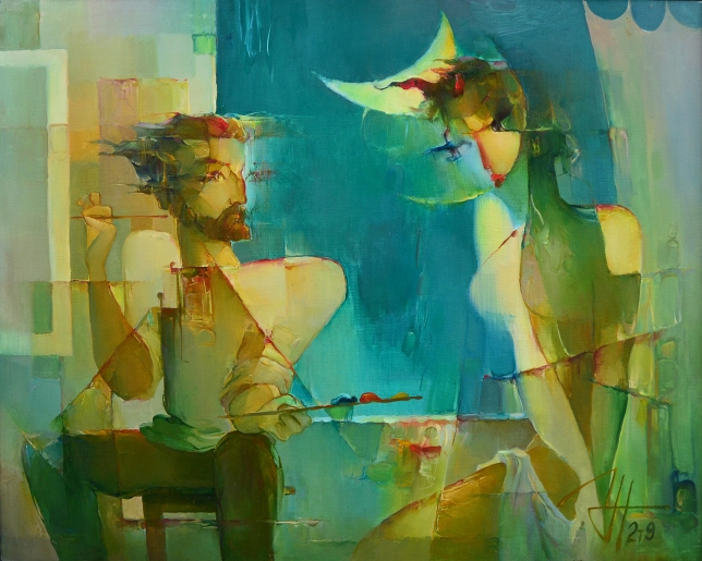 Painting for sale online - Artist and model