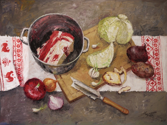 Painting for sale online - Distant perspective. Borscht