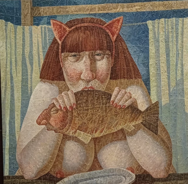 Painting for sale online - Catwoman fish man